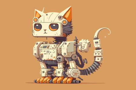 Cat robot vector illustrationのイラスト素材