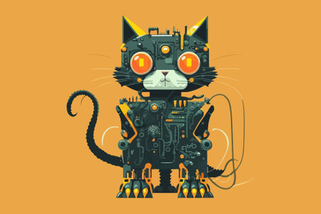 Cat robot vector illustrationのイラスト素材