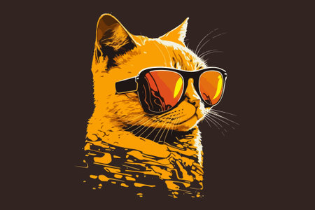Cat wearing sunglasses vector illustrationのイラスト素材