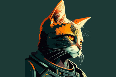 Sci fi Cat vector illustrationのイラスト素材