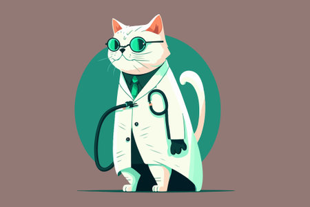 Cat doctor vector illustrationのイラスト素材