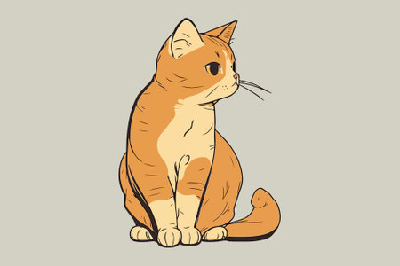 Cat manga style vector illustrationのイラスト素材