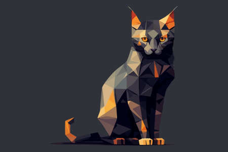 Cat Low Poly vector illustrationのイラスト素材