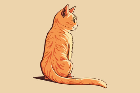 Cat summer vector illustrationのイラスト素材