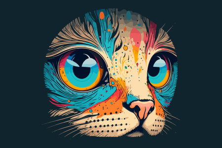 Colorful Cat vector illustrationのイラスト素材