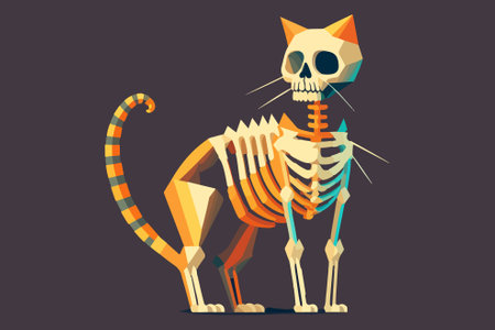 Cat skeleton vector illustrationのイラスト素材