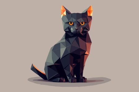 Cat Low Poly vector illustrationのイラスト素材