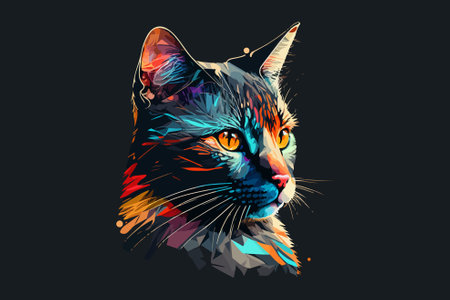Colorful Cat vector illustrationのイラスト素材