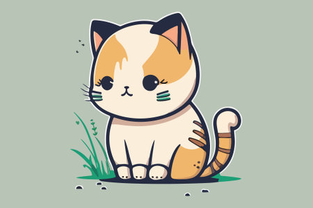 Cat kawaii character cartoon vector illustrationのイラスト素材