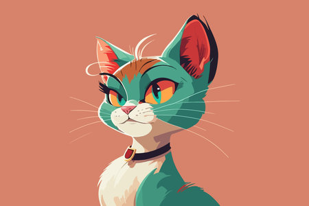 Cat full body character cartoon vector illustration