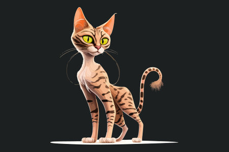 Cat full body character cartoon vector illustrationのイラスト素材