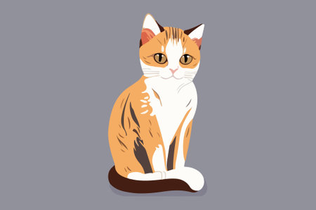 Cat full body character cartoon vector illustrationのイラスト素材