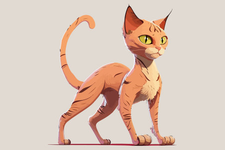 Cat full body character cartoon vector illustrationのイラスト素材