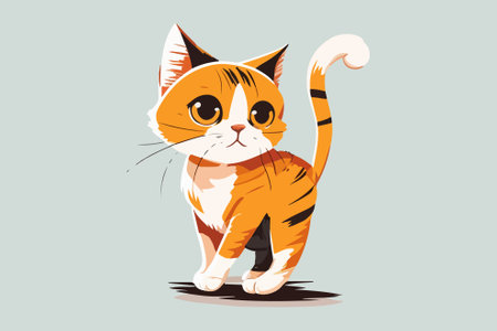 Cat kawaii character cartoon vector illustrationのイラスト素材