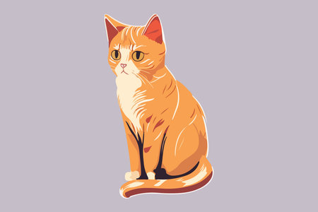 Cat full body character cartoon vector illustration