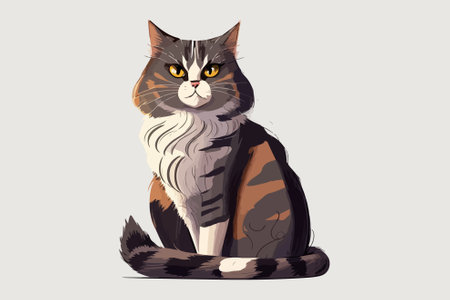 Cat full body character cartoon vector illustrationのイラスト素材