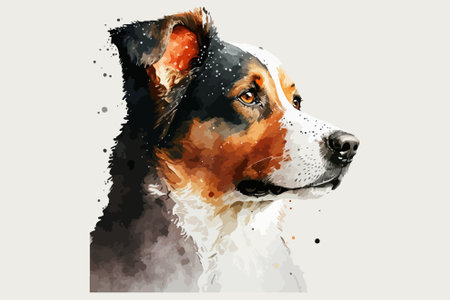Portrait of a purebred dog on a white background. Watercolor illustrationのイラスト素材