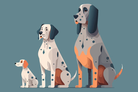 Cartoon dachshund dogs. Vector illustration in a flat styleのイラスト素材