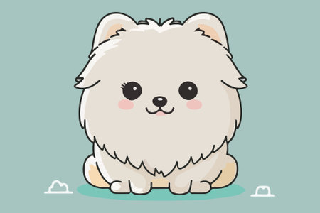 Cute pomeranian dog vector illustration. Cute cartoon dogのイラスト素材