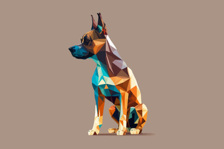 Cute dog. Low poly design. Vector illustration. Eps 10のイラスト素材