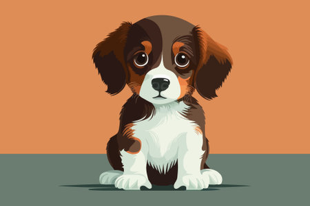 Cute Cartoon Beagle Puppy. Vector Illustration. EPS10のイラスト素材