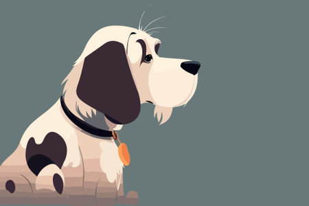 Vector illustration of a cute dog. Vector illustration of a dog.のイラスト素材