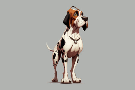 Illustration of a Beagle dog isolated on a gray background.のイラスト素材