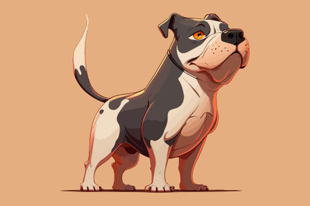 Cartoon dog vector illustration. Cute american bulldog.のイラスト素材