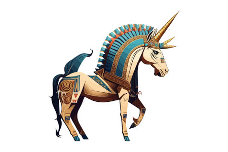 Illustration of a unicorn on a white background. Vector illustration.のイラスト素材