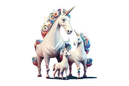 Unicorn isolated on white background. Vector 3d illustration.のイラスト素材