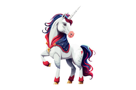 Unicorn. Isolated on white background. Vector illustration.のイラスト素材