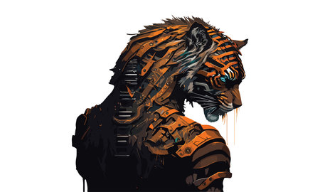 Tiger Galaxy Vector Illustrationのイラスト素材