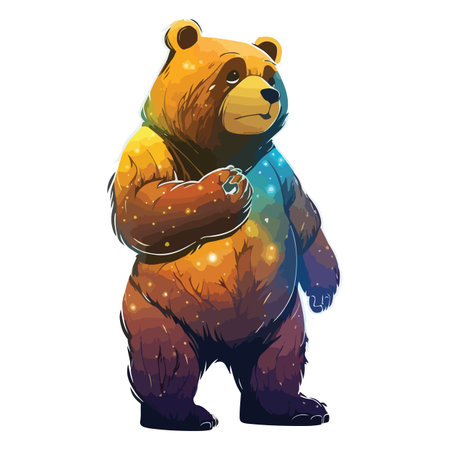 Bear Galaxy Vector Illustrationのイラスト素材