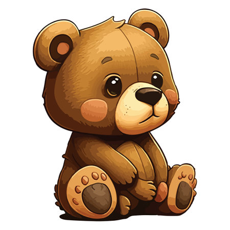 Sad Bear Vector Illustrationのイラスト素材