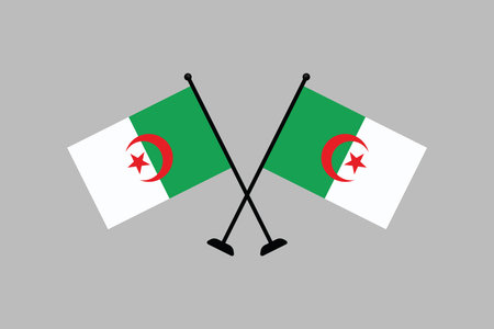 Flag of Algeria, original and simple Algeria flag, vector illustration of Algeria flagのイラスト素材