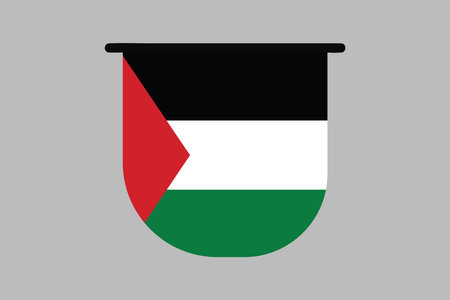 Flag of Palestine sign, original and simple Palestine flag, vector illustration of Palestine flagのイラスト素材
