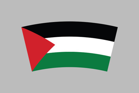 Flag of Palestine, original and simple Palestine flag, vector illustration of Palestine flagのイラスト素材