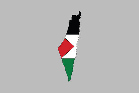 Palestine map, original and simple Palestine flag, vector illustration of Palestine flagのイラスト素材