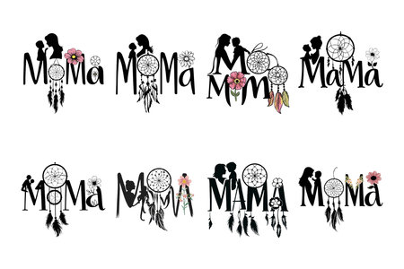MAMA T-Shirt designs setのイラスト素材