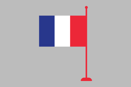 France flag, The flag of France, Flag of France national country symbol illustration Vector, Rectangle French flag illustration, Flat vector illustrationのイラスト素材