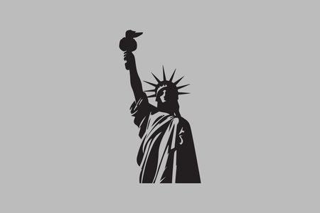 Statue of Liberty, USA flag, American symbol, New York landmark, Freedom, USA symbol, NYC, american statueのイラスト素材