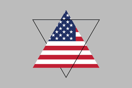 American flag with triangle shape, USA vector illustration, Vector flag of USA, united states, Coloured USA flag, Vector illustration of american flagのイラスト素材
