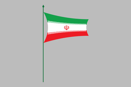 Iran flag, The flag of Iran, Flag of Iran national country symbol illustration Vector, Rectangle Iran flag illustration, Flat vector illustrationのイラスト素材