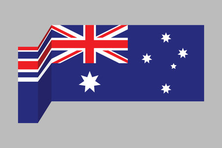 Australia flag, The flag of Australia, Flag of Australia national country symbol illustration Vector, Rectangle Australia flag illustration, Flat vector illustrationのイラスト素材
