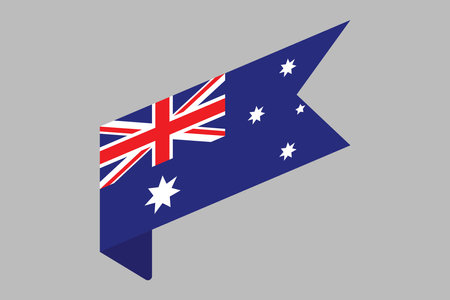Australia flag, The flag of Australia, Flag of Australia national country symbol illustration Vector, Rectangle Australia flag illustration, Flat vector illustrationのイラスト素材