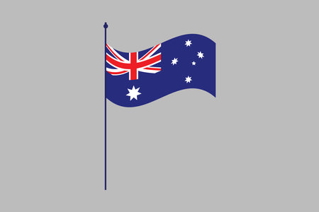 Australia flag, The flag of Australia, Flag of Australia national country symbol illustration Vector, Rectangle Australia flag illustration, Flat vector illustrationのイラスト素材