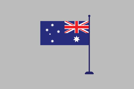Australia flag, The flag of Australia, Flag of Australia national country symbol illustration Vector, Rectangle Australia flag illustration, Flat vector illustrationのイラスト素材