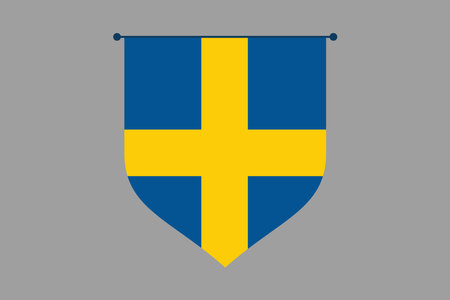 Sweden flag, The flag of Sweden, Flag of Sweden national country symbol illustration Vector, Rectangle Sweden flag illustration, Flat vector illustrationのイラスト素材