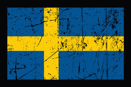 Sweden flag, The flag of Sweden, Flag of Sweden national country symbol illustration Vector, Rectangle Sweden flag illustration, Flat vector illustrationのイラスト素材