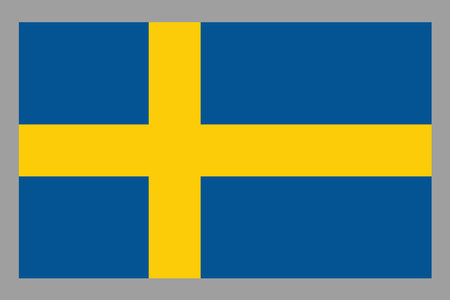 Sweden flag, The flag of Sweden, Flag of Sweden national country symbol illustration Vector, Rectangle Sweden flag illustration, Flat vector illustrationのイラスト素材